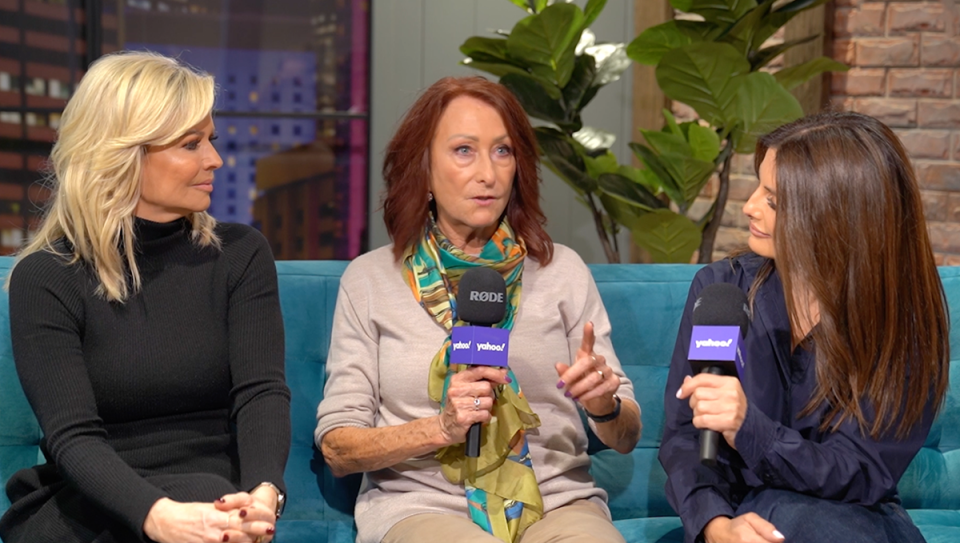 Home and Away’s Emily Symons, Lynne McGranger and Ada Nicodemou in the Yahoo studio.