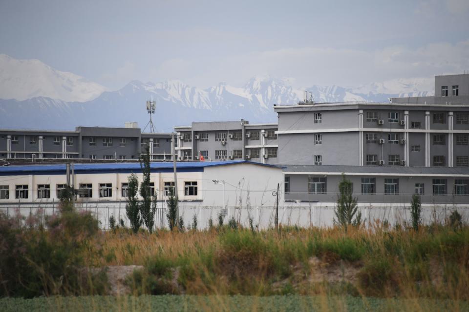 This Jun 2019 photo shows a facility believed to be a re-education camp where mostly Muslim ethnic minorities are detained, north of Akto in China's northwestern Xinjiang region. Source: Getty