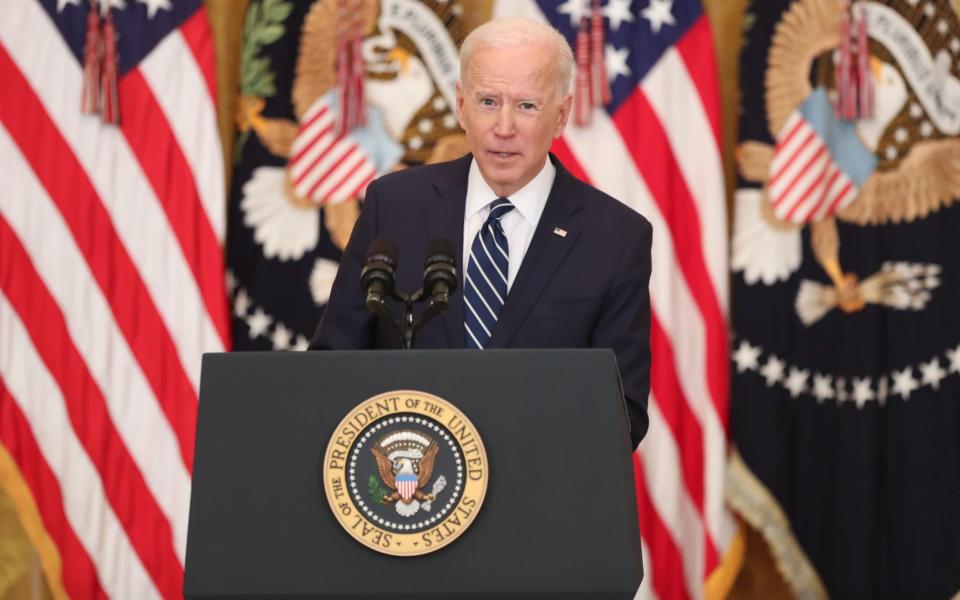 President Joe Biden speaks during the first formal press conference of his presidency - Oliver Contreras/EPA-EFE/Shutterstock