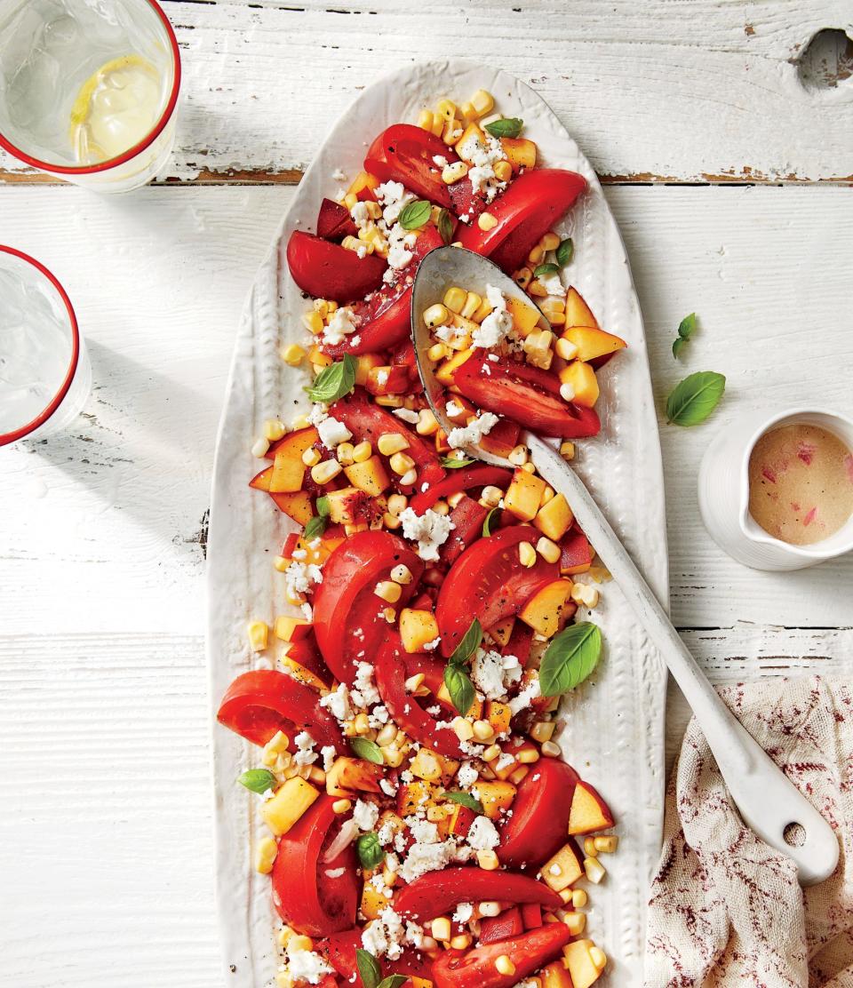 Tomato, Peach, and Corn Salad