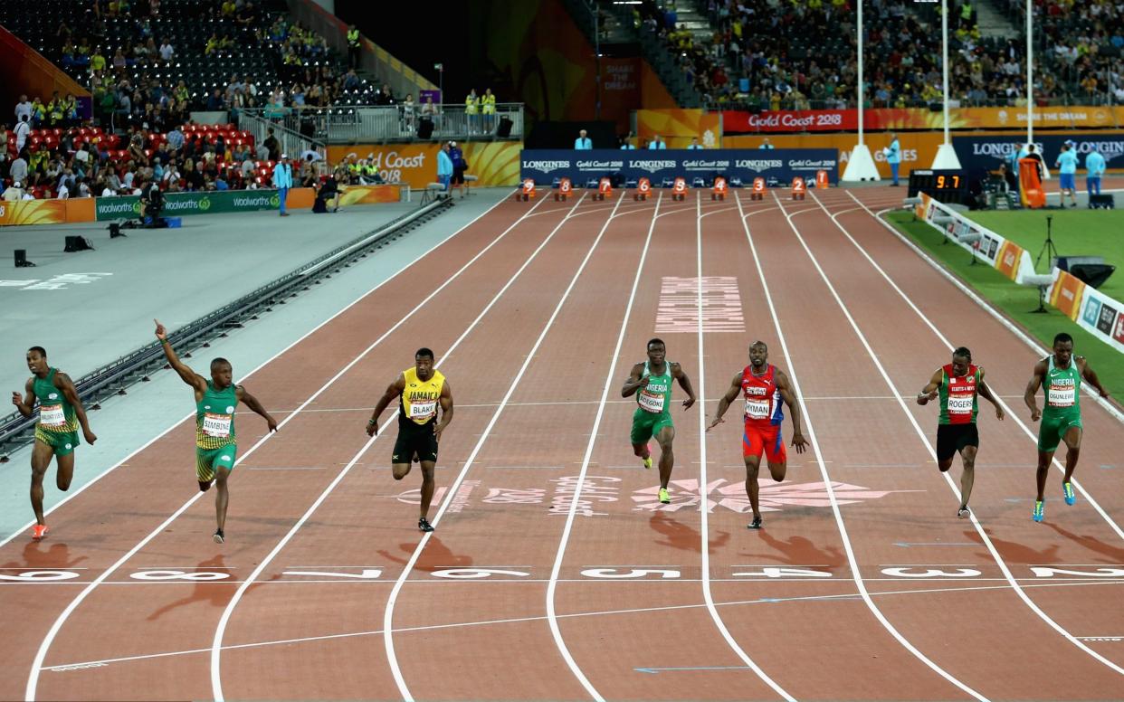 The Men's 100 metres final of the Gold Coast 2018 Commonwealth Games. More athletes have claimed asylum than at the London 2012 Olypmics - Getty Images AsiaPac