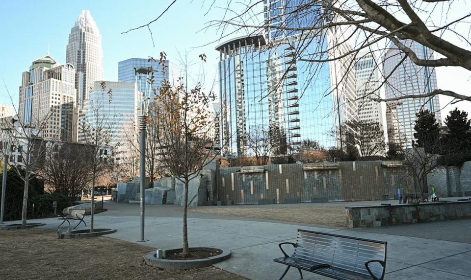 New Year’s Eve celebrations in uptown Charlotte were marred just before midnight when five people were hit by gunshots at Romare Bearden Park, according to Charlotte-Mecklenburg Police. A 19-year-old man was arrested at the scene in connection with the shootings, police said.