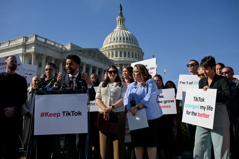 Demonstration against crackdown legislation on TikTok on Capitol Hill