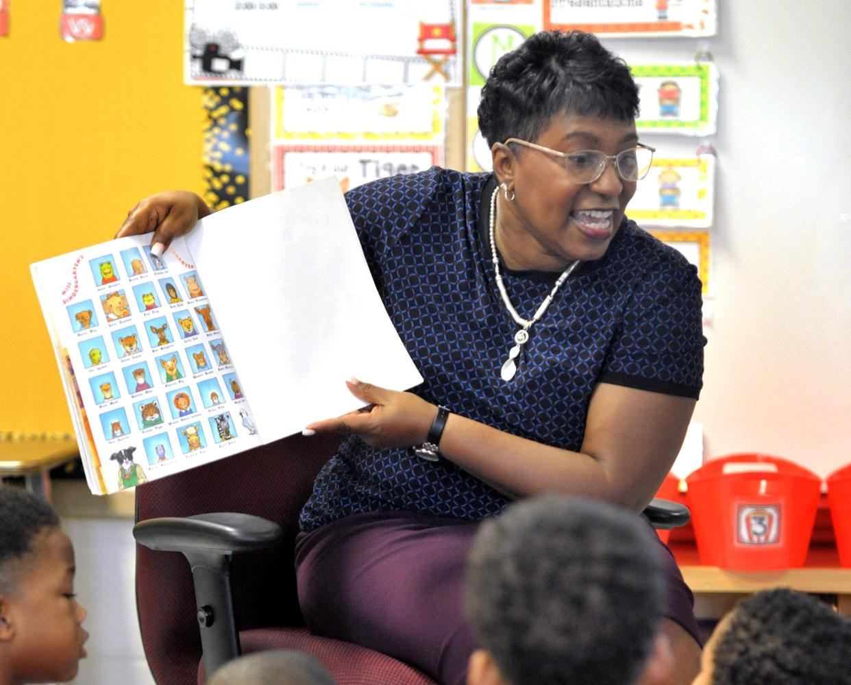 Former Duval Schools Superintendent Diana Greene read to a class of kindergarteners on the first day of school in 2019 at Saint Clair Evans Academy.