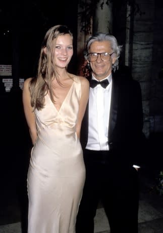 With Richard Avedon at a dinner party in his honor in New York City, September 1993.