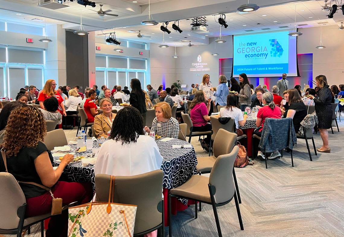 Georgia Chamber President and CEO Chris Clark met with Columbus State University employees Tuesday to discuss the state’s economy and the labor market amid changing demographics. Clark said adapting to rapidly-changing technology is vital in today’s workforce.