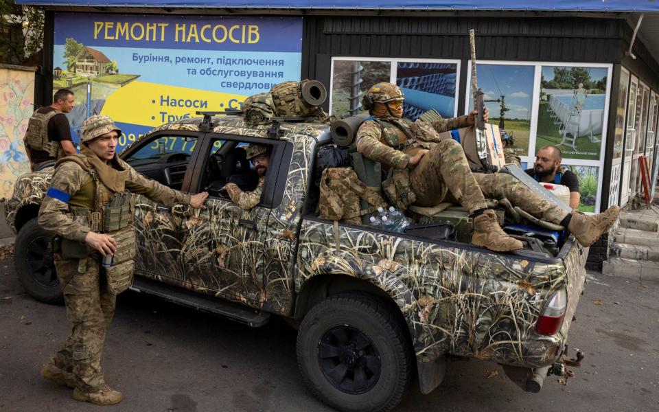 Ukrainian servicemen in Pokrovsk, Ukraine