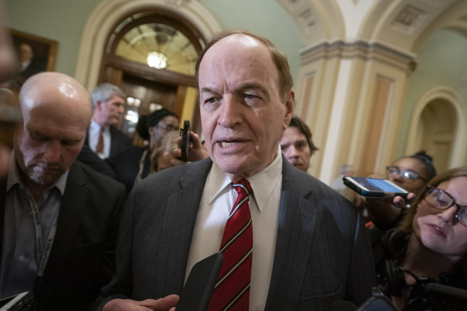 Sen. Richard Shelby (R-Ala.) speaking to reporters last February about a bipartisan compromise to avoid a government shutdown. (Photo: AP Photo/J. Scott Applewhite)