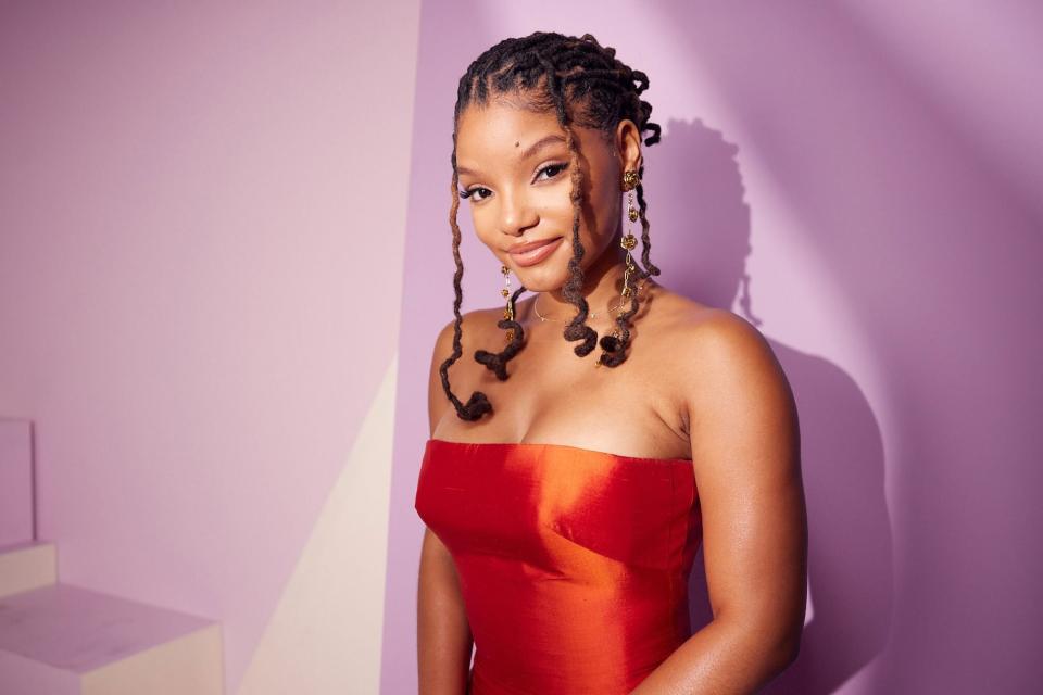 ANAHEIM, CALIFORNIA - SEPTEMBER 09: Halle Bailey poses at the IMDb Official Portrait Studio during D23 2022 at Anaheim Convention Center on September 09, 2022 in Anaheim, California. (Photo by Corey Nickols/Getty Images for IMDb)