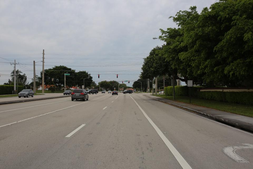 Construction work at the intersection of Gateway Blvd. and Military Trail has been halted for several months because of the non-payment to subcontractors, according to county officials.