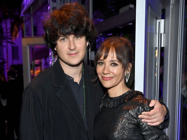 Stefanie Keenan/VF22/WireImage Ezra Koenig of Vampire Weekend and Rashida Jones attend the 2022 Vanity Fair Oscar Party in Beverly Hills, California.