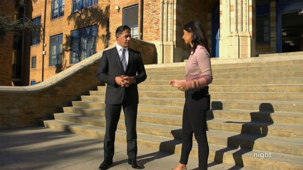 PHOTO: Alberto Carvalho, the superintendent of the Los Angeles Unified School District, speaks with ABC News' Zohreen Shah about his efforts to reduce fentanyl poisoning in schools. (ABC News)