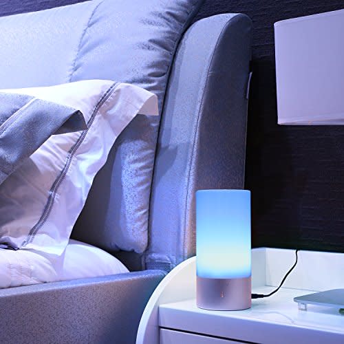 AUKEY Table Lamp, Touch Sensor Bedside Lamps + Dimmable Warm White Light & Color Changing RGB for Bedrooms (Amazon / Amazon)