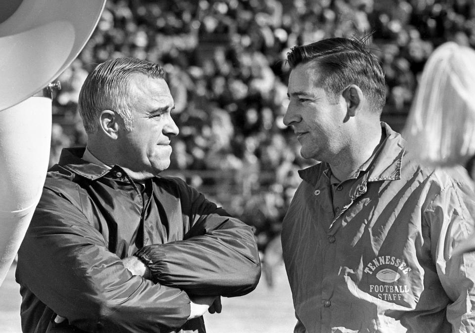 Florida coach Ray Graves, left; Tennessee coach Doug Dickey. Jack Corn/The Tennessean