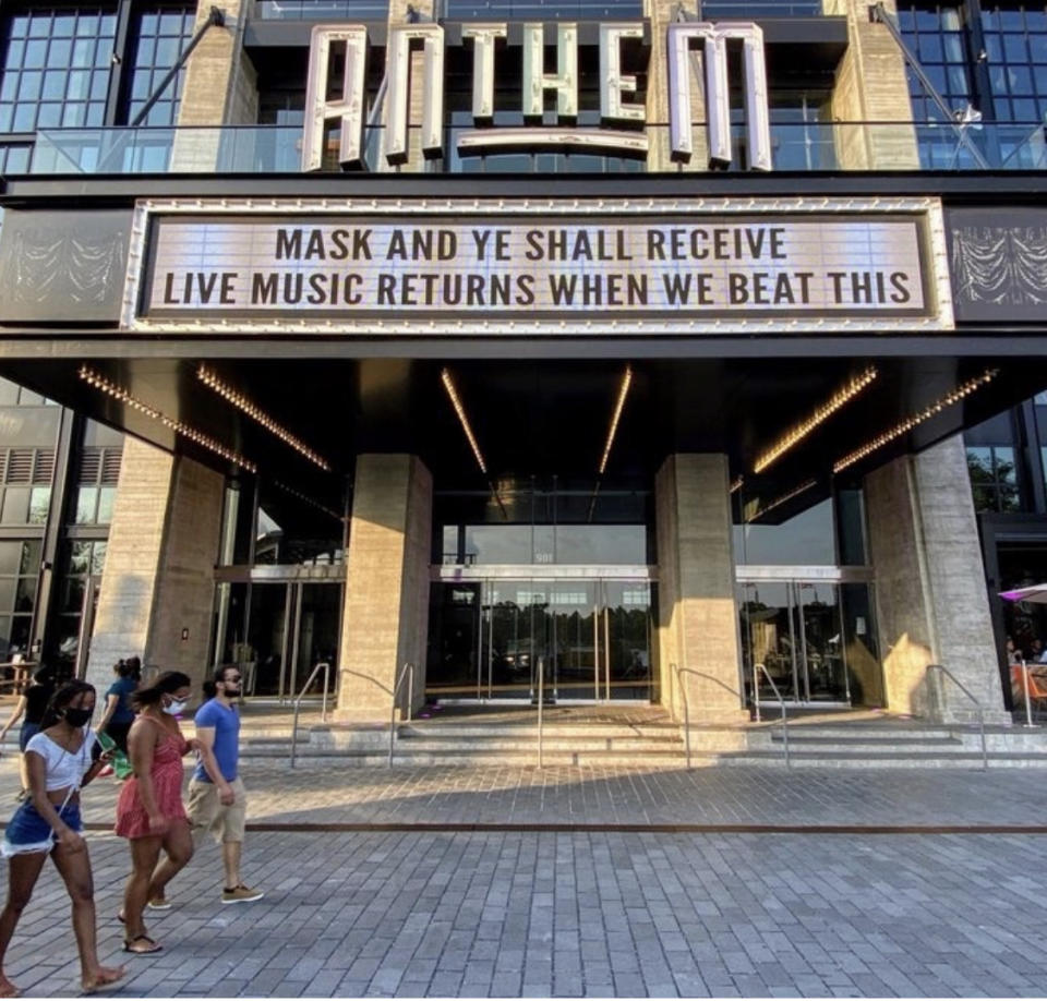 Music venues like The Anthem in Washington, D.C. are asking Congress for help in the next coronavirus relief bill. (Photo: The Anthem) 