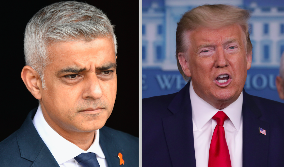 Sadiq Khan has criticised Donald Trump for describing Covid-19 as the 'Chinese Virus'. (Getty)