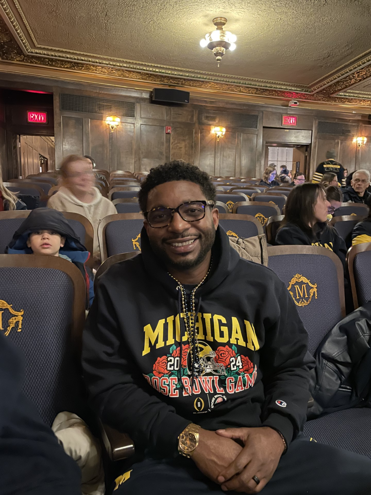 Tu’Rone Elliott, 44, of Westland, said he decided to watch the championship game from The Michigan Theater to be part of history.