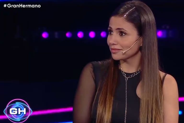 Romina Uhrig durante el debate de Gran Hermano posterior a su eliminación (Captura video)