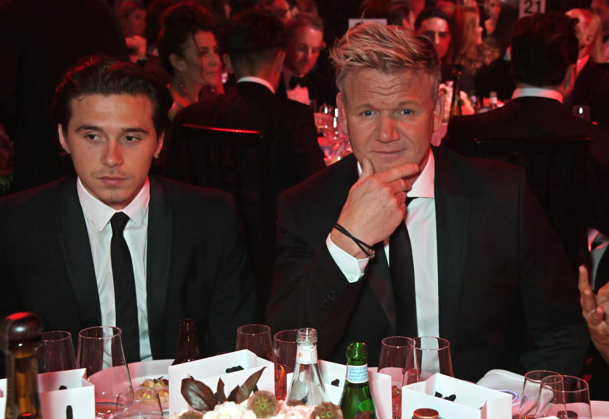 LONDON, ENGLAND - SEPTEMBER 03:   Brooklyn Beckham and Gordon Ramsay attend the the GQ Men Of The Year Awards 2019 in association with HUGO BOSS at the Tate Modern on September 3, 2019 in London, England.  (Photo by David M. Benett/Dave Benett/Getty Images for HUGO BOSS)