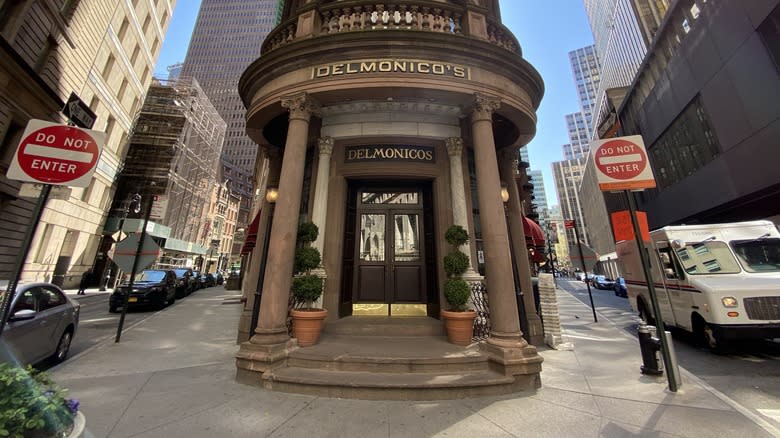 Delmonico's marble pillars