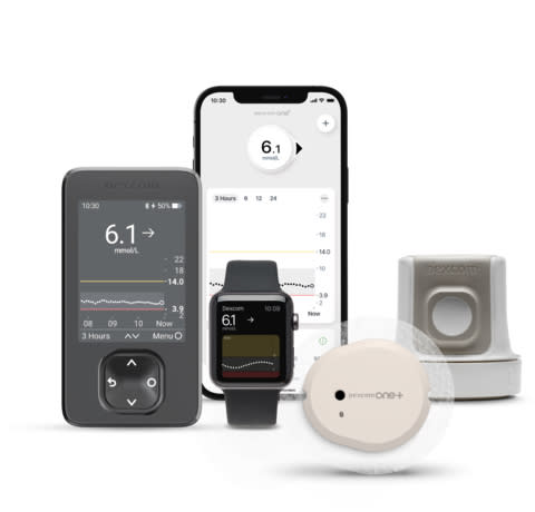 Dexcom ONE+ real-time Continuous Glucose Monitoring (rt-CGM) System (Photo: Business Wire)