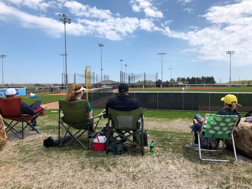 Families enjoy watching youth baseball at Rock Sports Complex in Franklin in May 2020.