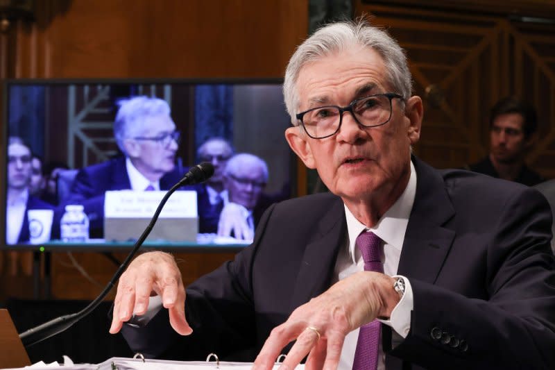 On Thursday, Federal Reserve Chair Jerome Powell told the Senate Banking Committee the U.S. economy is strong and is in better condition than any other major world economy. Photo by Jemal Countess/UPI