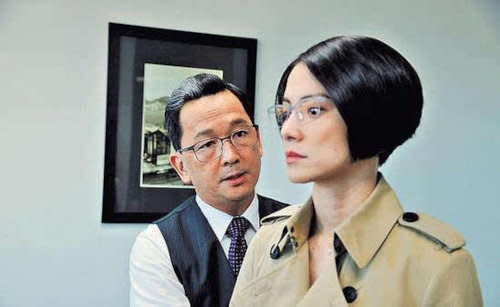 With Angelica Lee in HKTV's 'The Election'.