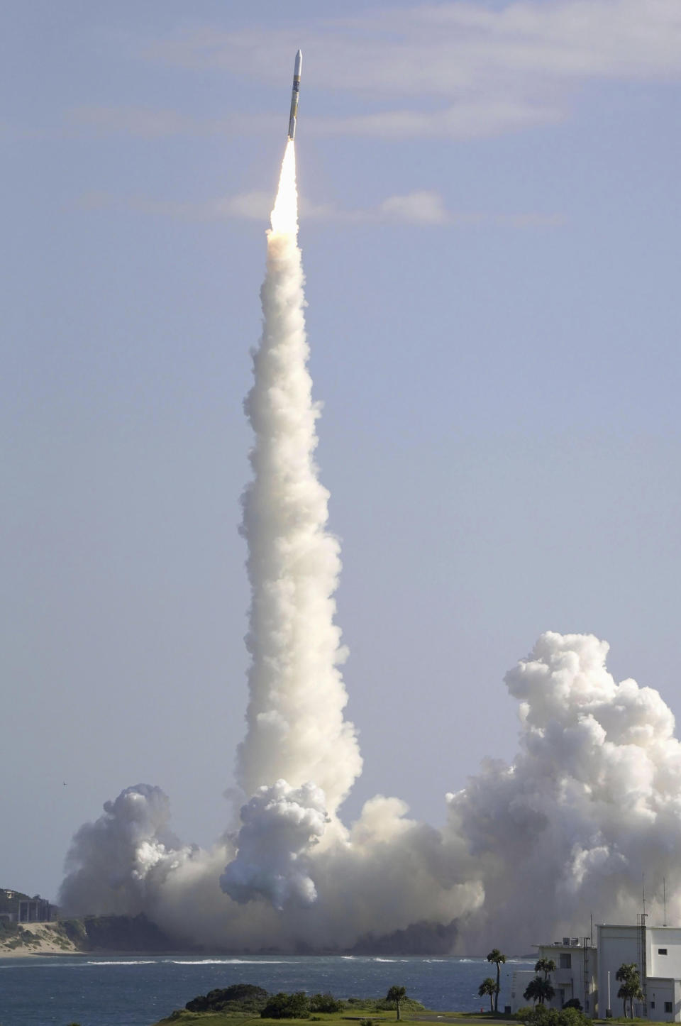 An HII-A rocket blasts off from the launch pad at Tanegashima Space Center in Kagoshima, southern Japan Thursday, Sept. 7, 2023. (Kyodo News via AP)