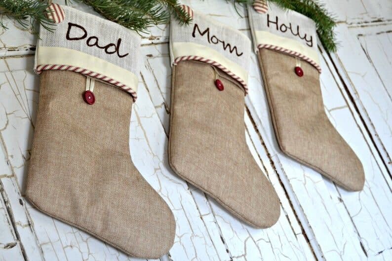 Burlap Christmas Stockings