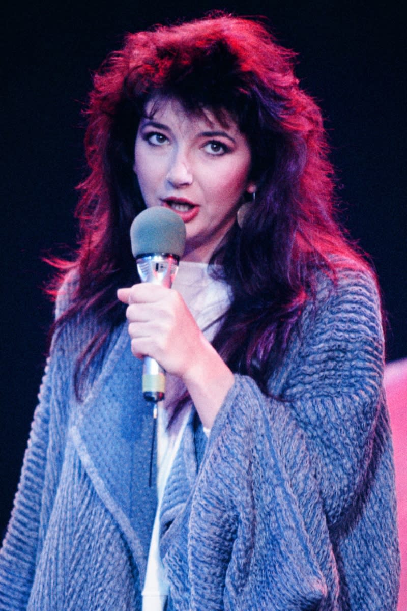 Kate Bush pictured with smoky winged eyeshadow