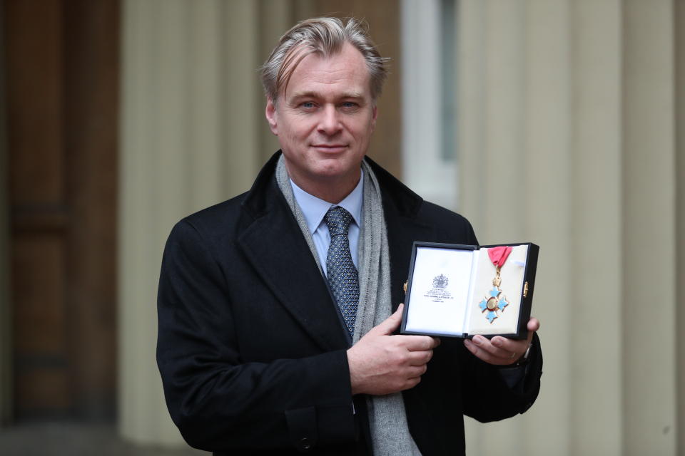 LONDON, ENGLAND - DECEMBER 19: Director Christopher Nolan after he was made a Commander of the British Empire (CBE) following an investiture ceremony at Buckingham Palace on December 19, 2019 in London, England.  (Photo by Andrew Matthews - WPA Pool/Getty Images)