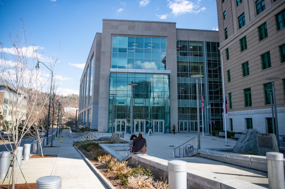 The Buncombe County Courthouse, located at 60 Court Plaza.