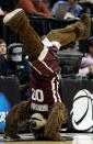 The Montana Grizzlies mascot 'Monte' performs during the first half of the game against the Wisconsin Badgers during the second round of the 2012 NCAA Men's Basketball Tournament at The Pit on March 15, 2012 in Albuquerque, New Mexico. (Photo by Christian Petersen/Getty Images)