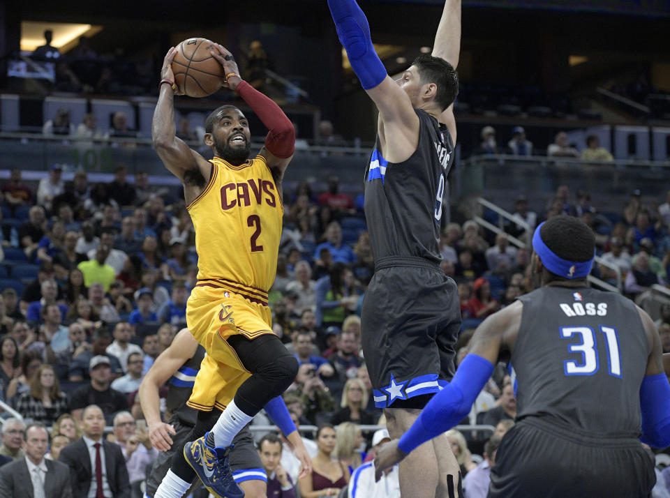 Kyrie Irving averaged 25.2 points for the Cavs last season. (AP Photo/Phelan M. Ebenhack)