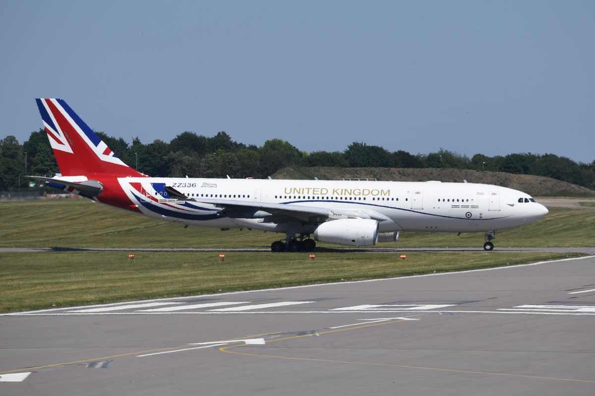 Emission critical: the RAF Voyager Airbus A330 that the deputy prime minister used to fly to New York (PA)