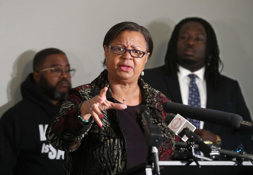 Akron NAACP President Judi Hill called again for police de-escalation training following the April 1 shooting of 15-year-old Tavion Koonce-Williams.
