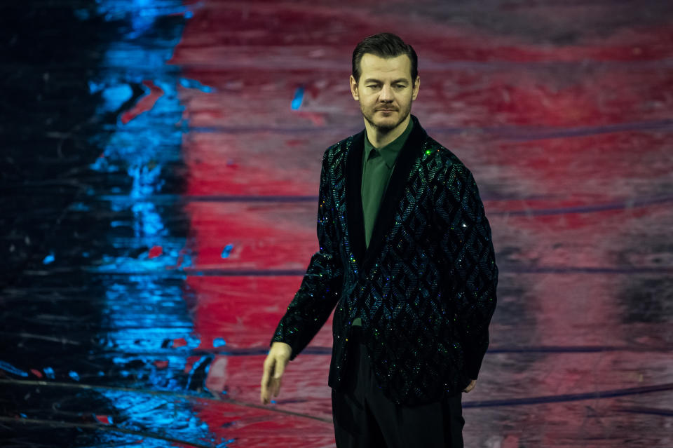 Alessandro Cattelan at the final of  X Factor Italy 2019 at Mediolanum forum. Milan (Italy), December 12th, 2019