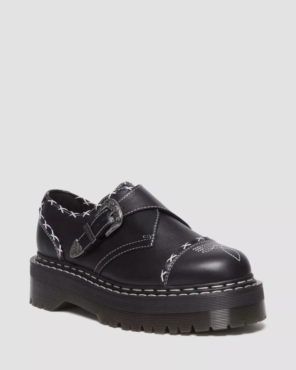 Dr. Marten's Monk Strap Quad Contrast Stitch Platform Shoes.