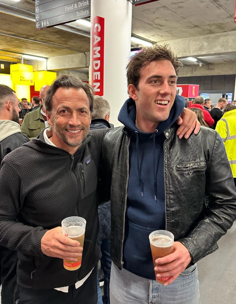 Photo posted by Nate Shue of him and his dad Andrew Shue in London