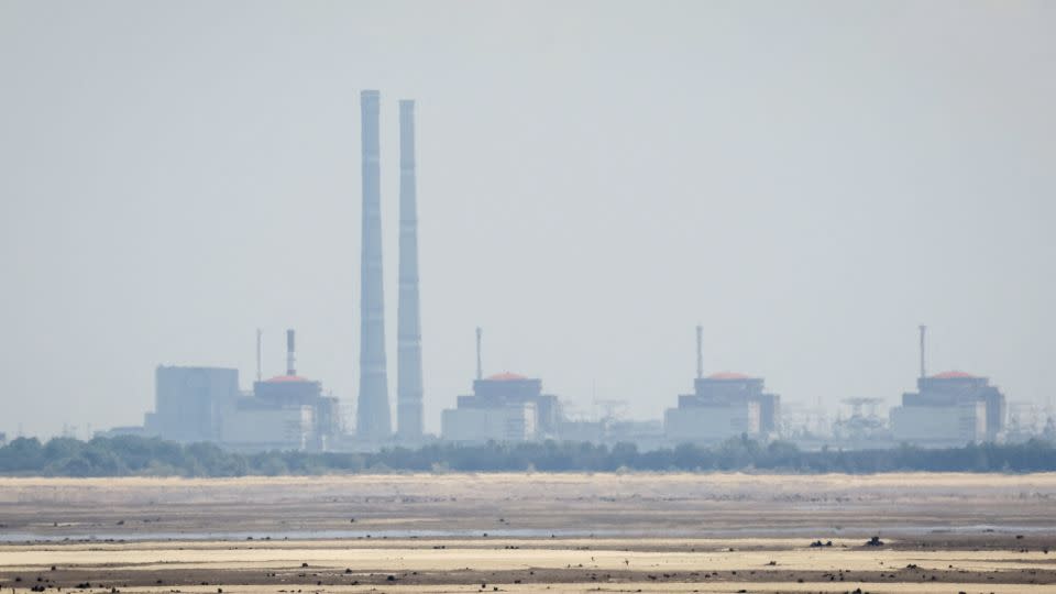 The Zaporizhzhia plant seen from the banks of the Dnipro on June 16, after the Nova Kakhovka dam collapse. - Alina Smutko/Reuters