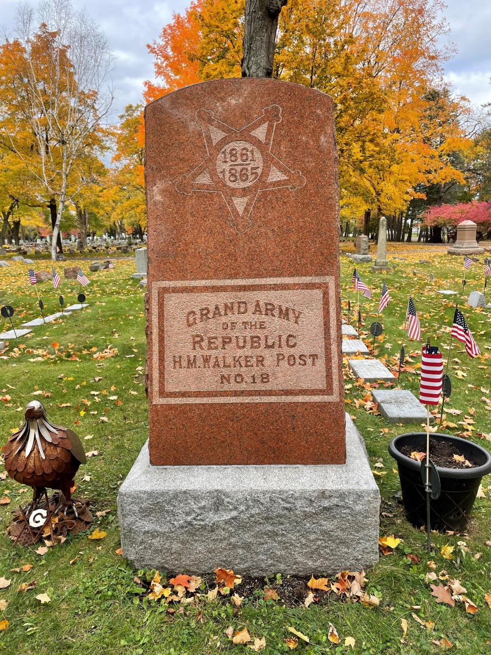 The Civil War Grand Army of the Republic marker at Evergreen Cemetery in Manitowoc after a gravestone cleaning in 2021.