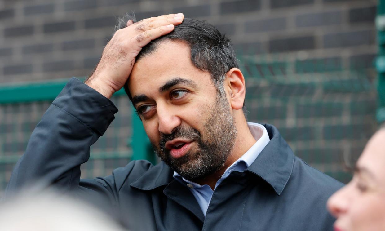 <span>Humza Yousaf announced his resignation as SNP leader and first minister on Monday after just over a year in post.</span><span>Photograph: Murdo MacLeod/The Guardian</span>