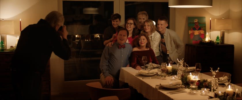 Sam Neill, from left, Bex Taylor-Klaus, Rainn Wilson, Kate Winslet, Lindsay Duncan, Susan Sarandon, Mia Wasikowska and Anson Boon in the movie "Blackbird."