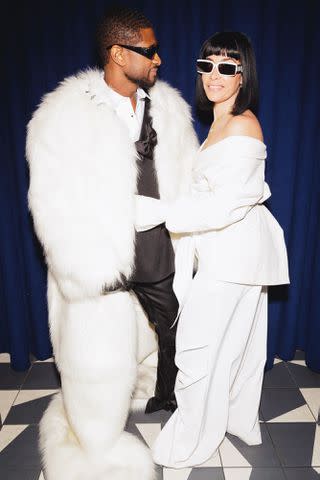 <p>Marc Patrick/BFA.com/Shutterstock</p> Usher and Jennifer Goicoechea photographed in Las Vegas on Feb. 11, 2024