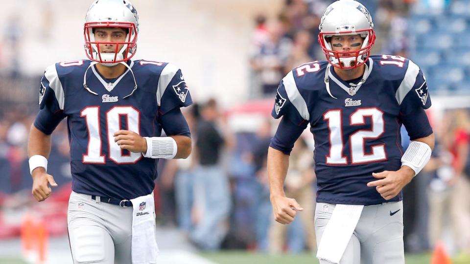 Jimmy Garoppolo and Tom Brady (Getty Images)