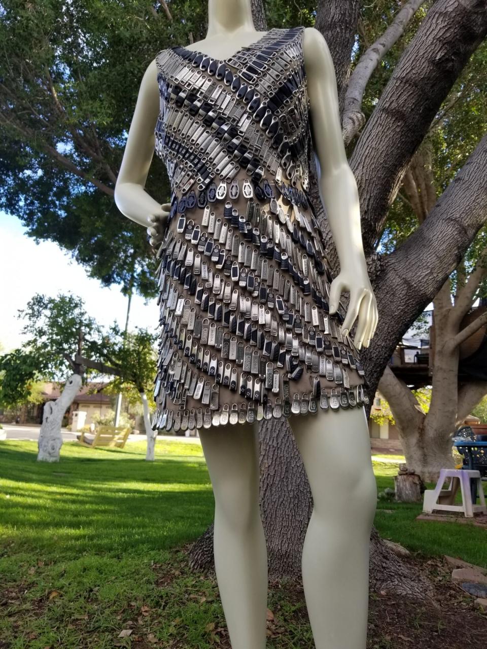 Dress made of zippers