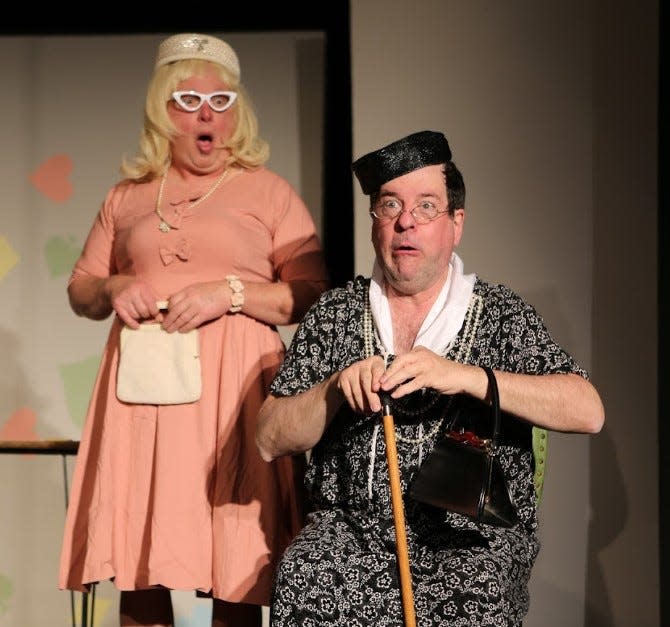 Tim Bolton, Fremont , and Michael PJ Foos, Gibsonburg, perform in the Fremont Community Theatre Production of "Tuna Does Vegas".