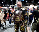 <p>Cosplayer dressed as Iron Man 1889, inspired by <i>Iron Man,</i> at Comic-Con International on July 21, 2018, in San Diego. (Photo: Angela Kim/Yahoo Entertainment) </p>