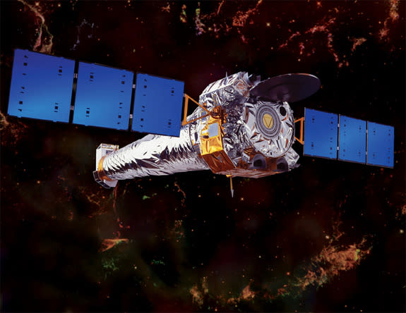 NASA's Chandra X-ray Observatory floats in space in this artist's concept. Image released August 15, 2012.